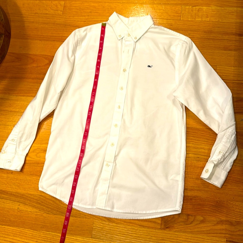 Vineyard Vines Whale Shirt Boys Large (16) White Oxford button down